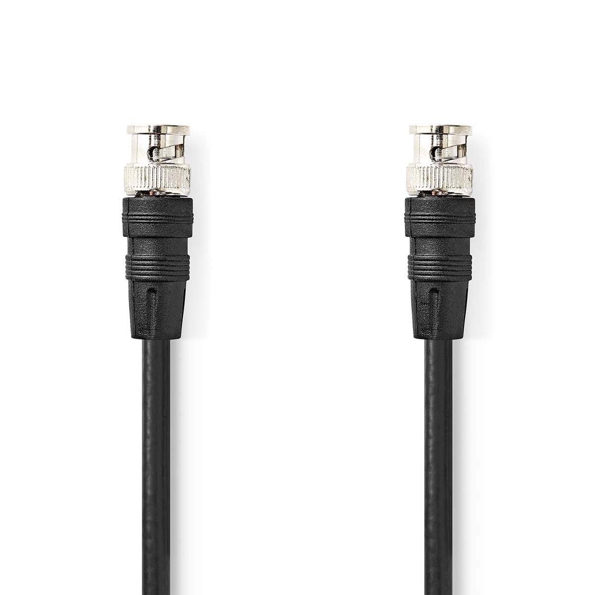 BNC Video Cable | BNC Han | BNC Han | Nikkel belagt | 75 Ohm | 1.00 m | Rund | PVC | Sort | Label