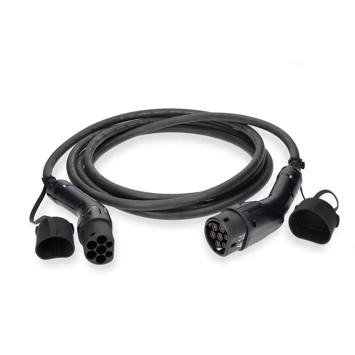 Kabel for elektrisk kjøretøy | Cable Type 2 | 32 A | 22000 W | 3-faser | 5.00 m | Sort | Gaveeske