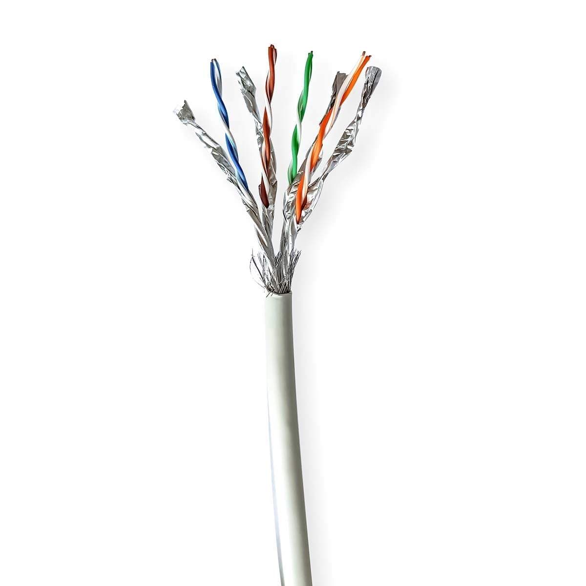 Nettverkskabelen Roll | CAT7 | Fast | S/FTP | Kobber | 100.0 m | Innendørs | Rund | LSZH | Grå | Gaveeske