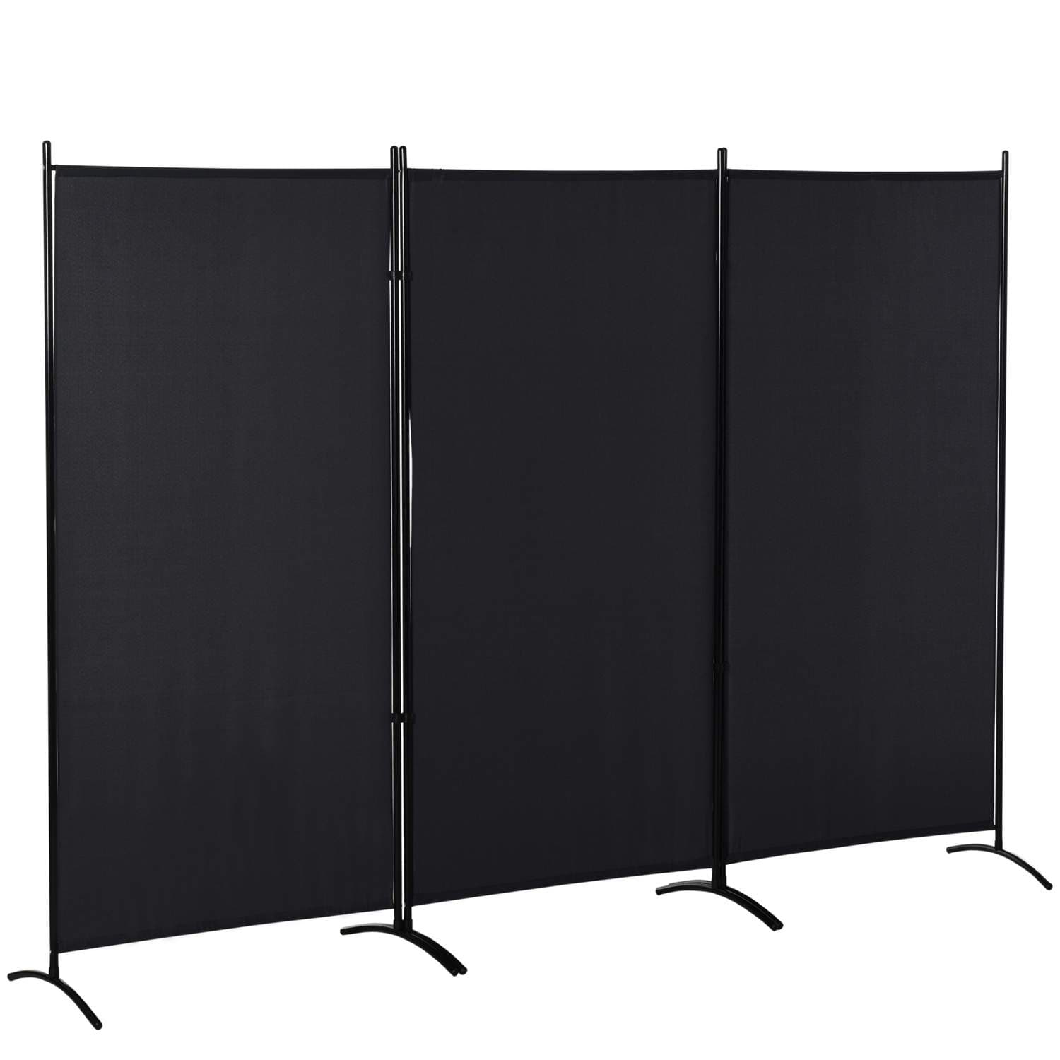 3-panels svart romdeler – metallramme, personvernskjerm