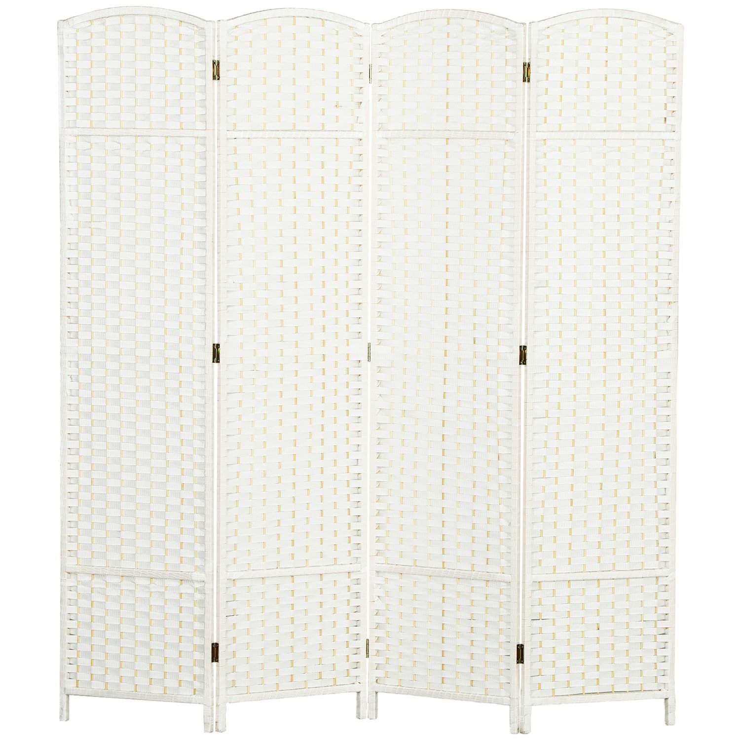 4-panels sammenleggbar romdeler – hvit, slitesterk personvernskjerm