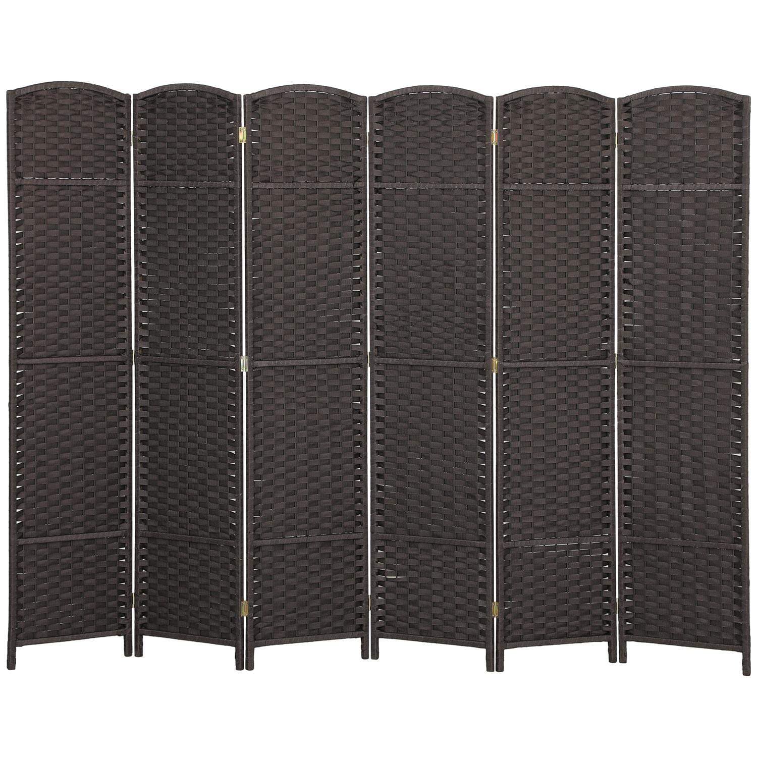 6-panels sammenleggbar romdeler – brun, slitesterk personvernskjerm