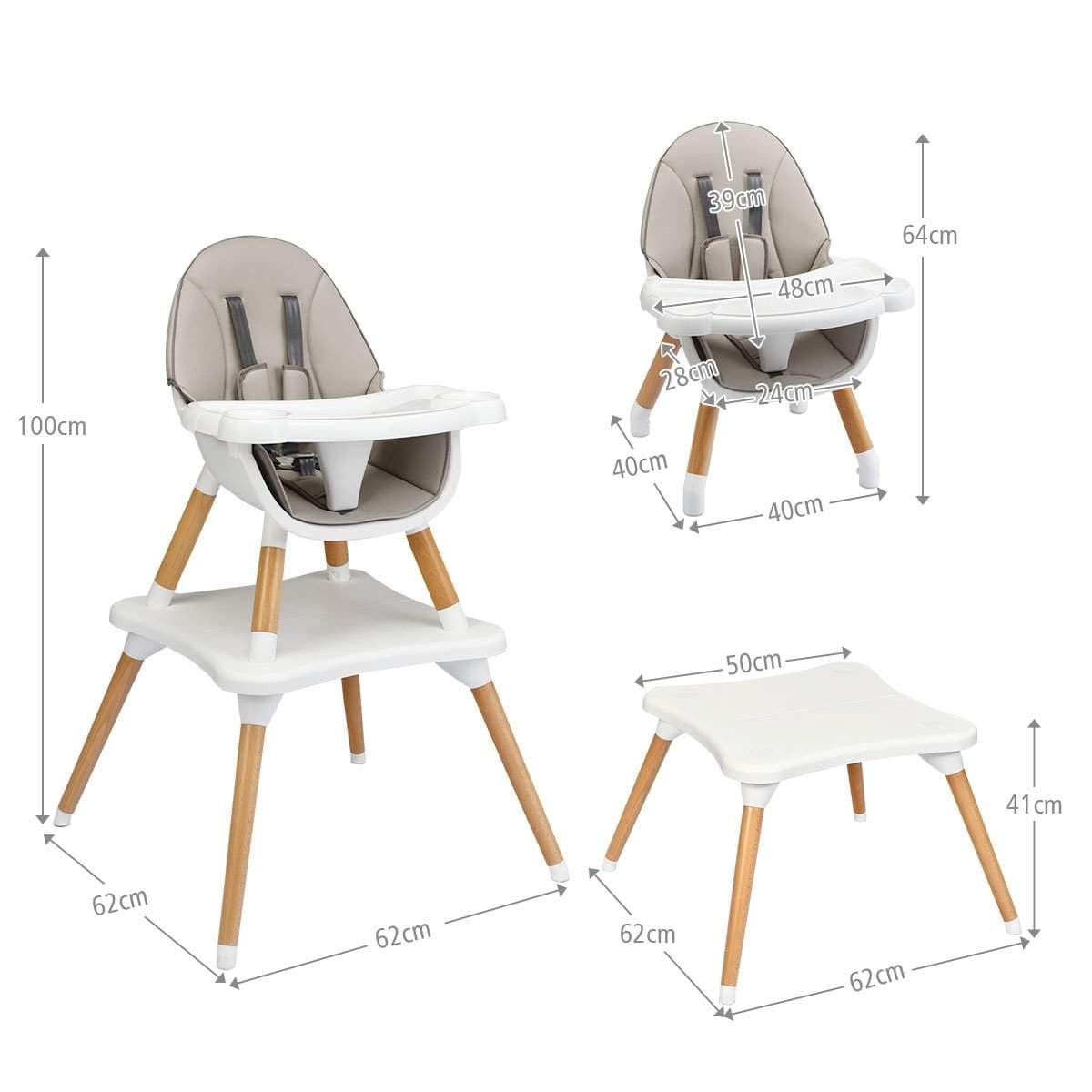 4-i-1 justerbar barnestol – Trygg, slitesterk, allsidig