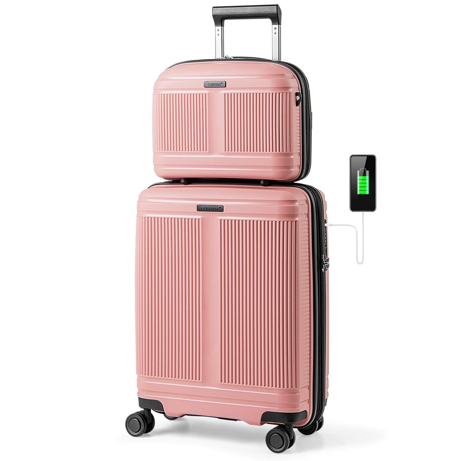 Bagasjesett med USB og TSA-lås – 20" håndbagasje, 14" kosmetikkveske