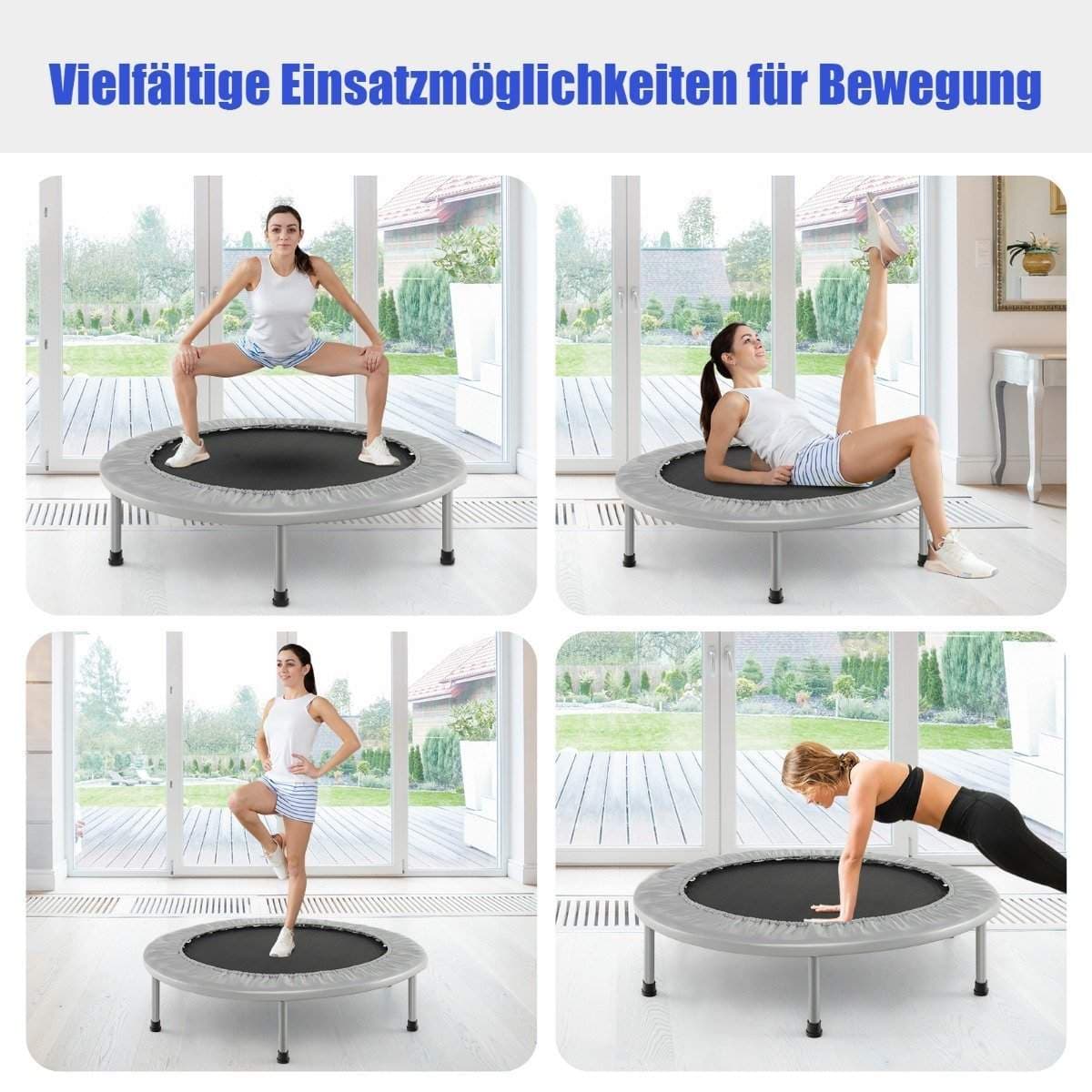 Mini Fitness Trampoline, Sammenleggbar, 97cm, 150kg Kapasitet