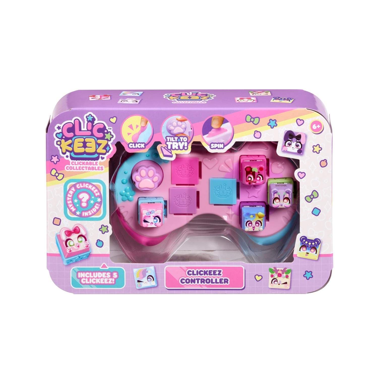 Fidget-spillkontroller med klikkbare knapper og nøkkelring