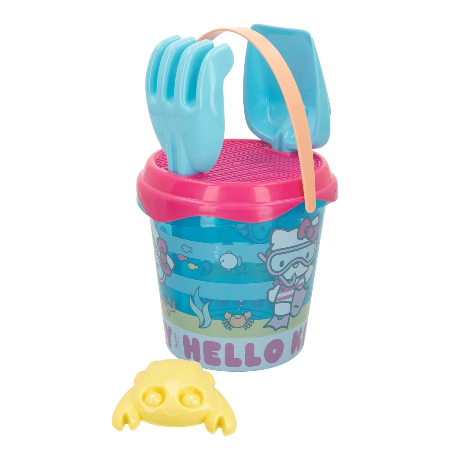 Hello Kitty strandsett, 18 cm bøtte og leker, 5 deler