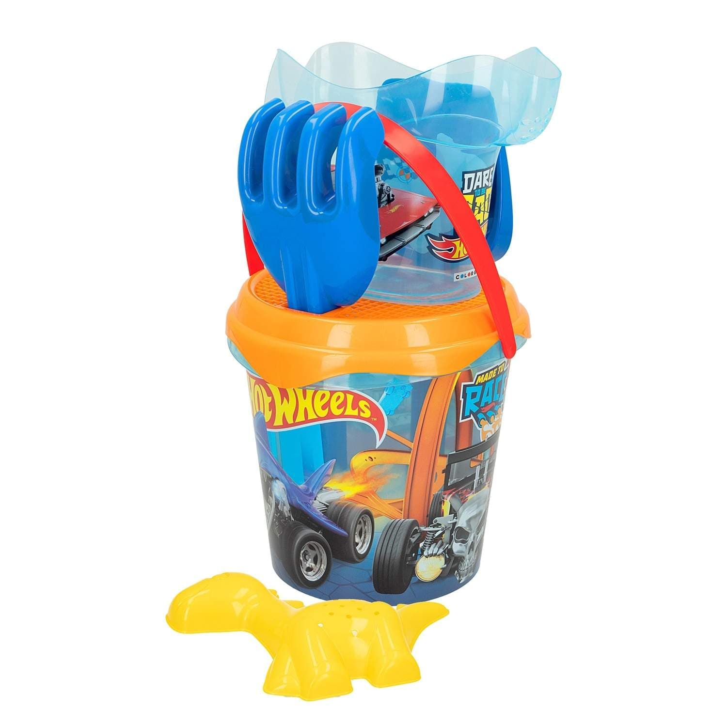 Hot Wheels Strandsett, 6 deler, bøtte og verktøy, 18 cm