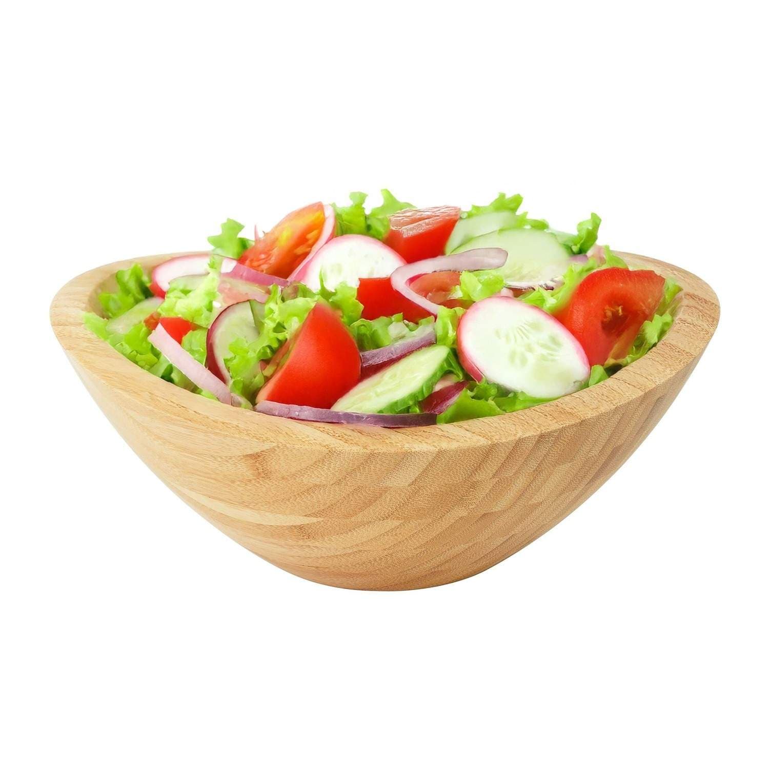 Oval salatbolle i bambus – naturlig design med lett rengjøring