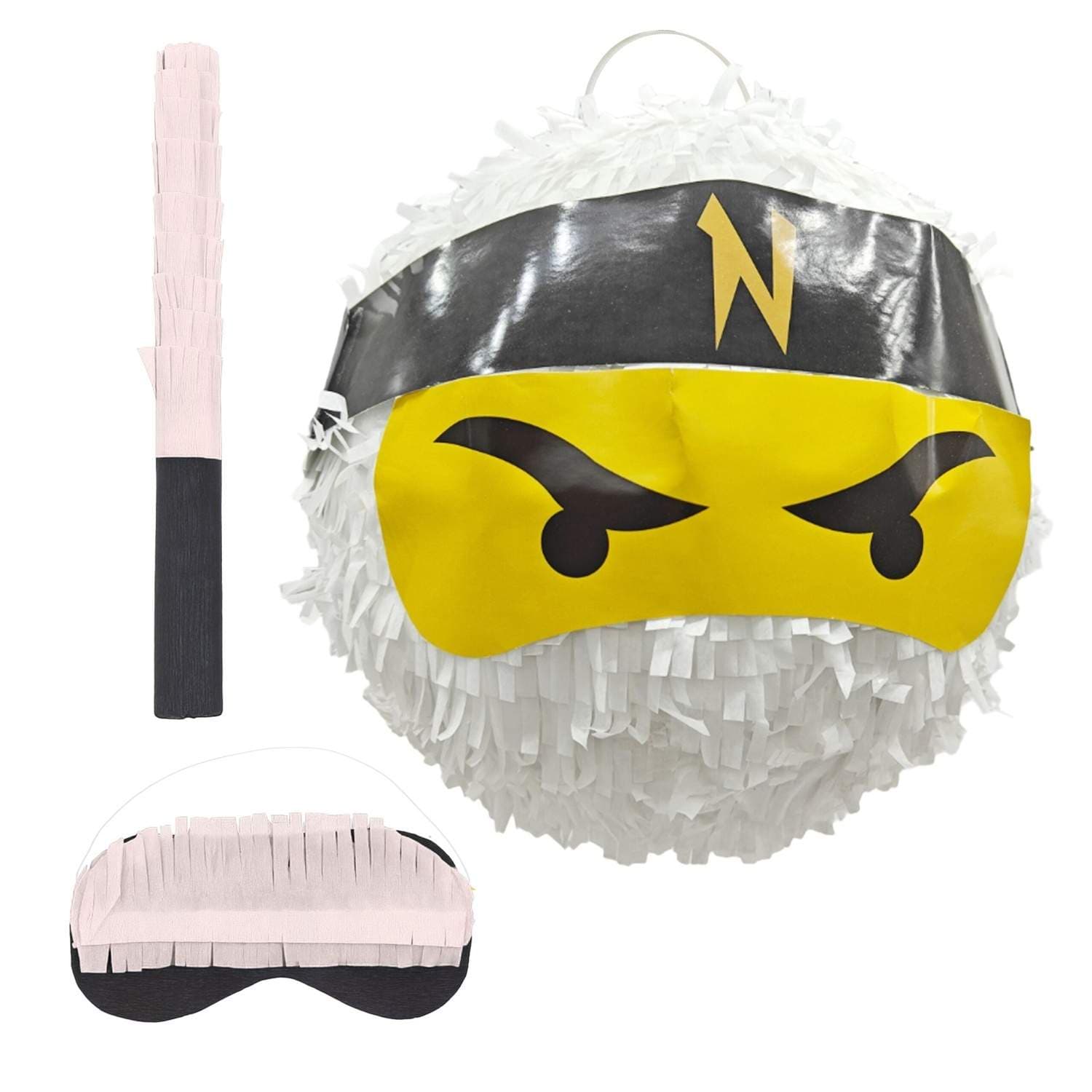 Ninja Piñata-sett med flaggermus og maske – Morsomt for barnefester