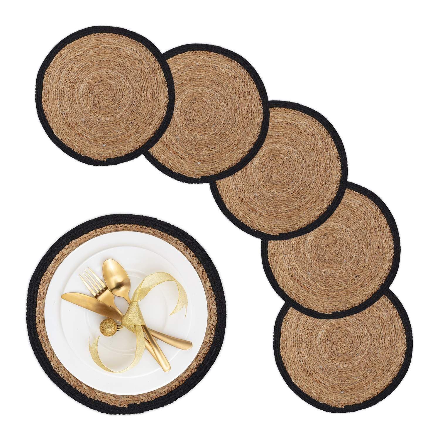 Vannhyacint-dekkebrikker – sett med 6, naturlig fiber
