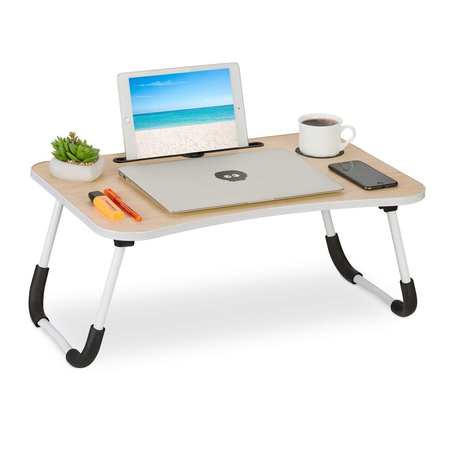 Lap Desk med treeffekt – Allsidig sengebrett med drikkeholder