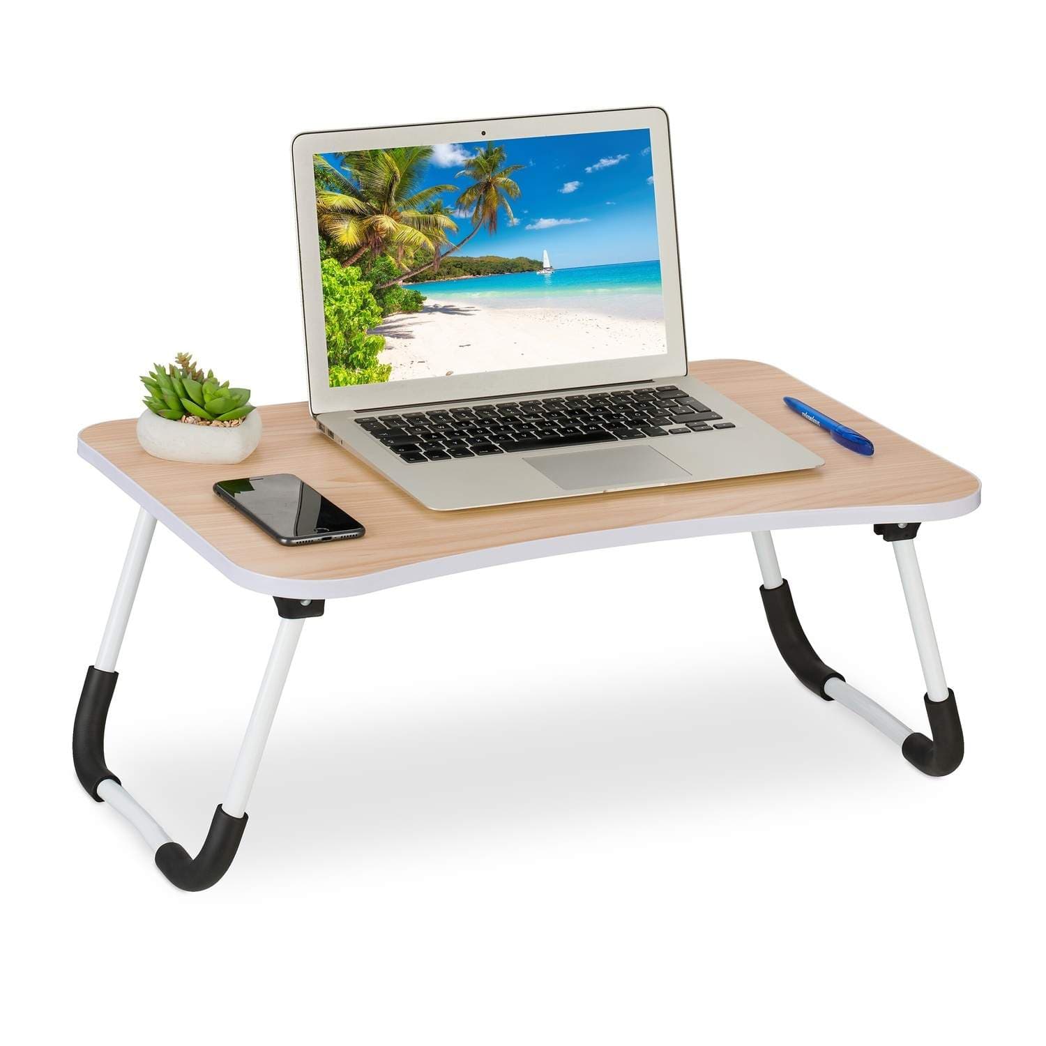 Lap Desk med trefinish – Sammenleggbar bærbar sengebrett