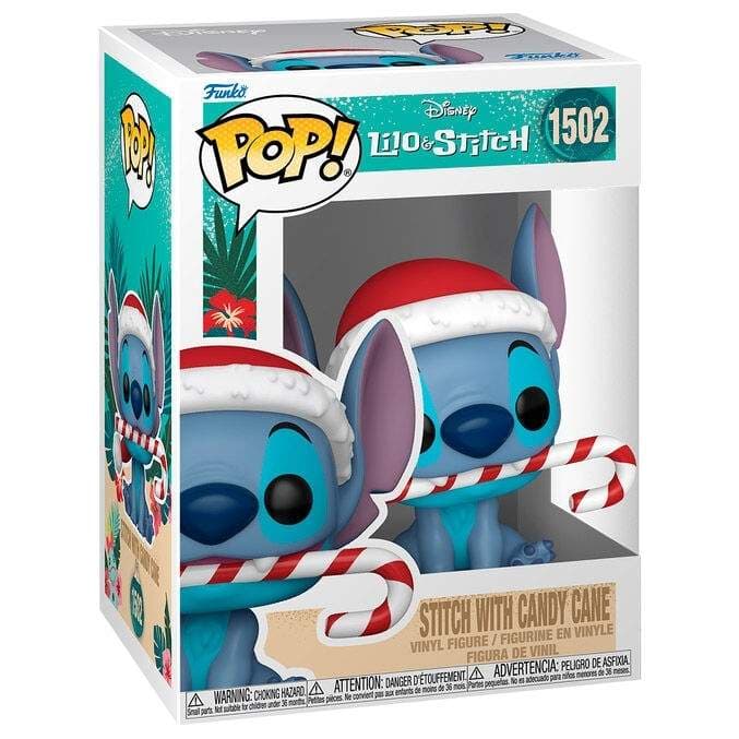 Disney Stitch Figur med Candy Cane, Holiday Collectible