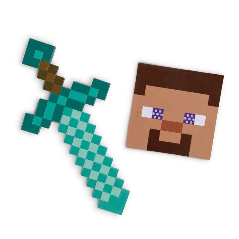 Minecraft sverd og maskesett for barn, kostymetilbehør