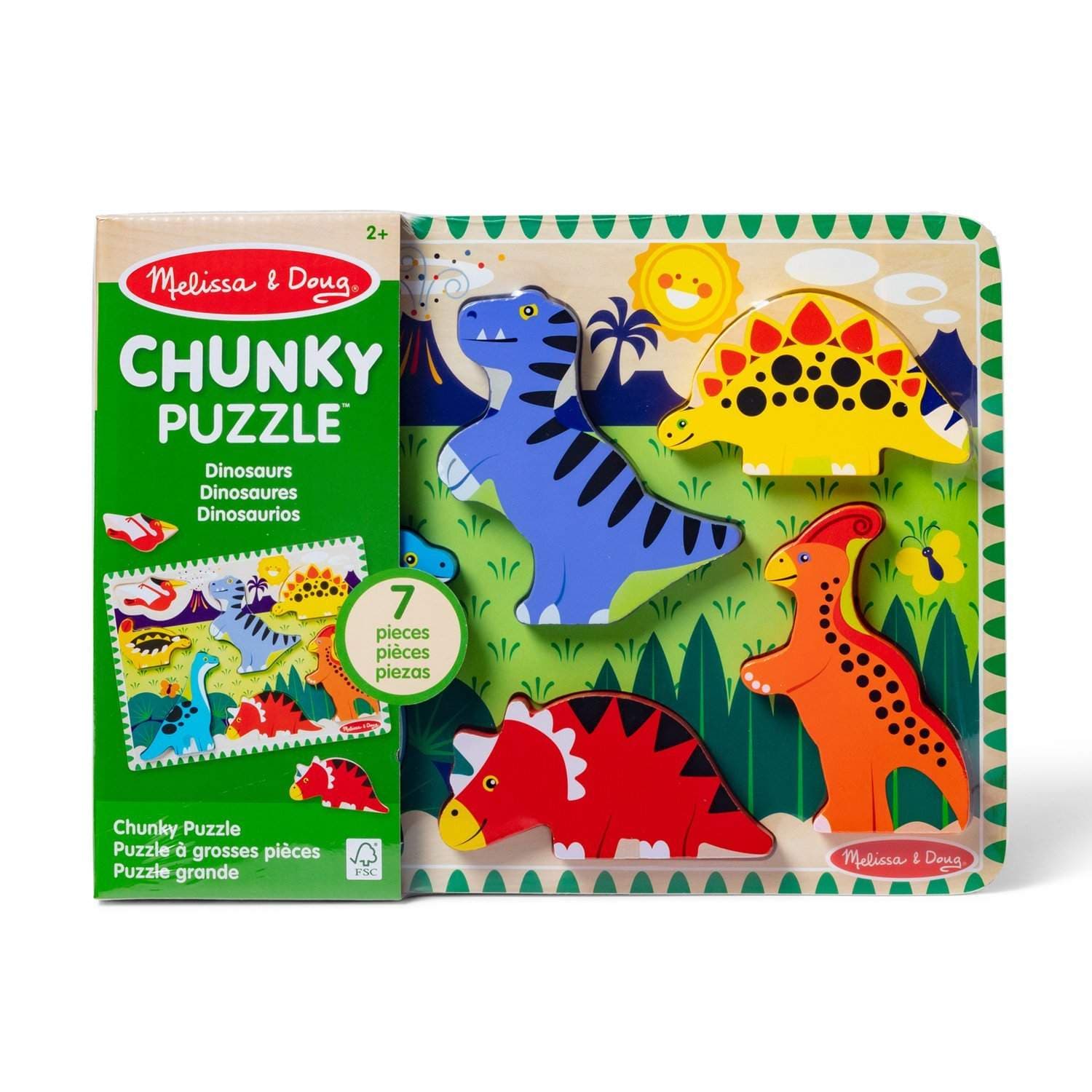 Dinosaurs Chunky Puslespill for barn, 9 deler, pedagogisk moro