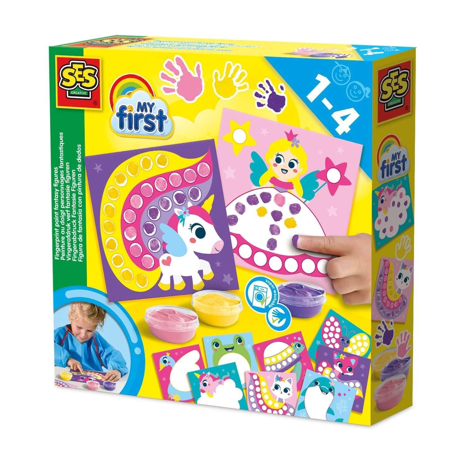 Fingeravtrykkmaling for fantasifigurer - 1 sett med 12 farger