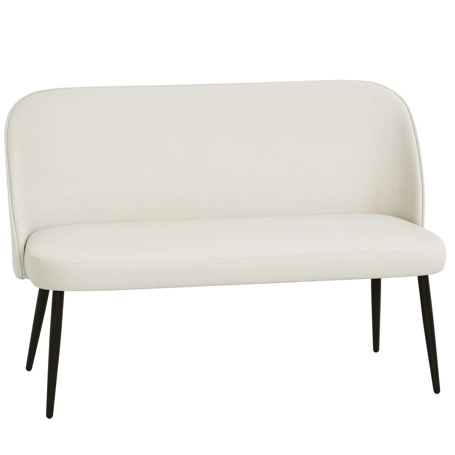 Beige fløyelssofa med 2 seter – kompakt, moderne design