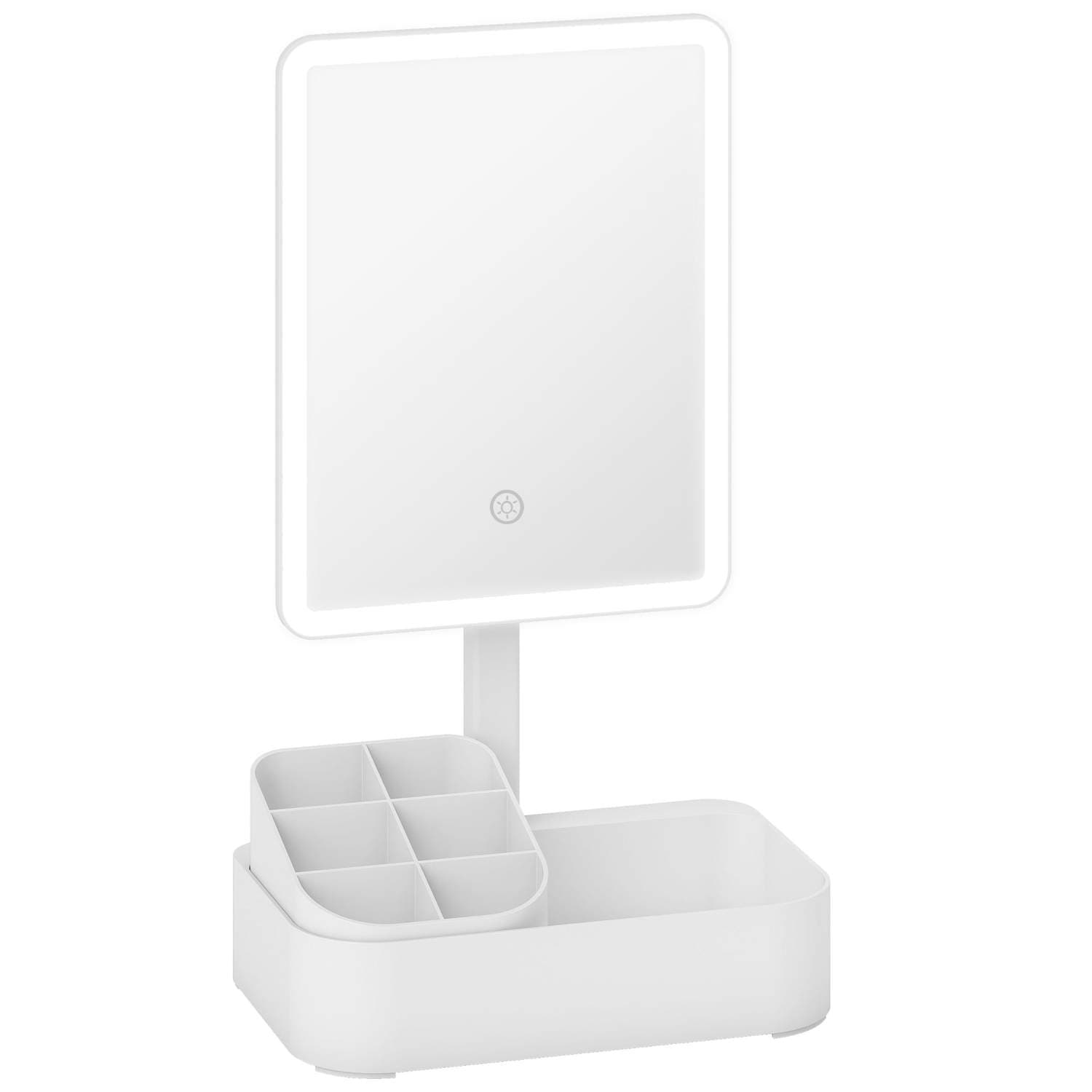 Oppladbart LED-sminkespeil – 180 roterende, doble lysmoduser