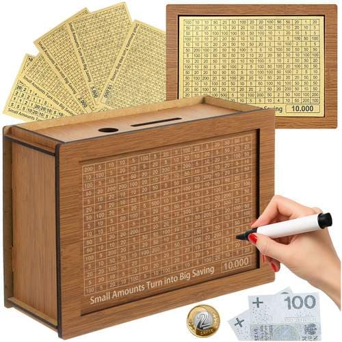 Tresparegris med puslespill – Spar 10 000 dollar-utfordring