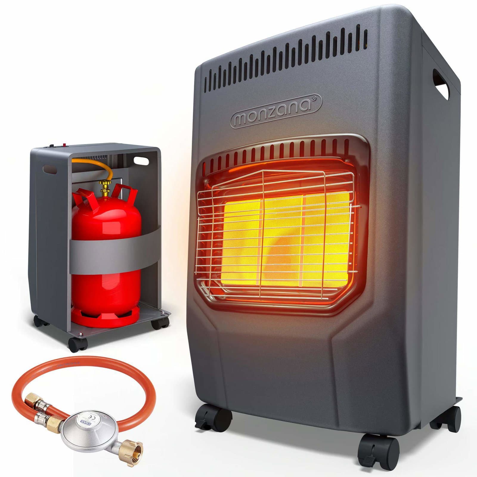 Gass terrassevarmer 4200W – 3 varmeinnstillinger, bærbar