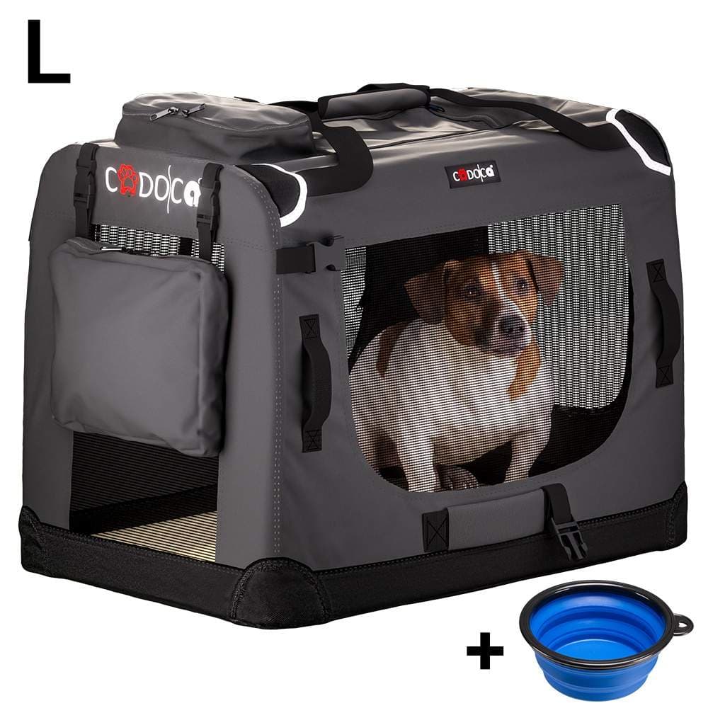 Hundetransport, sammenleggbart stoff, stor 70x52x50cm, antrasitt