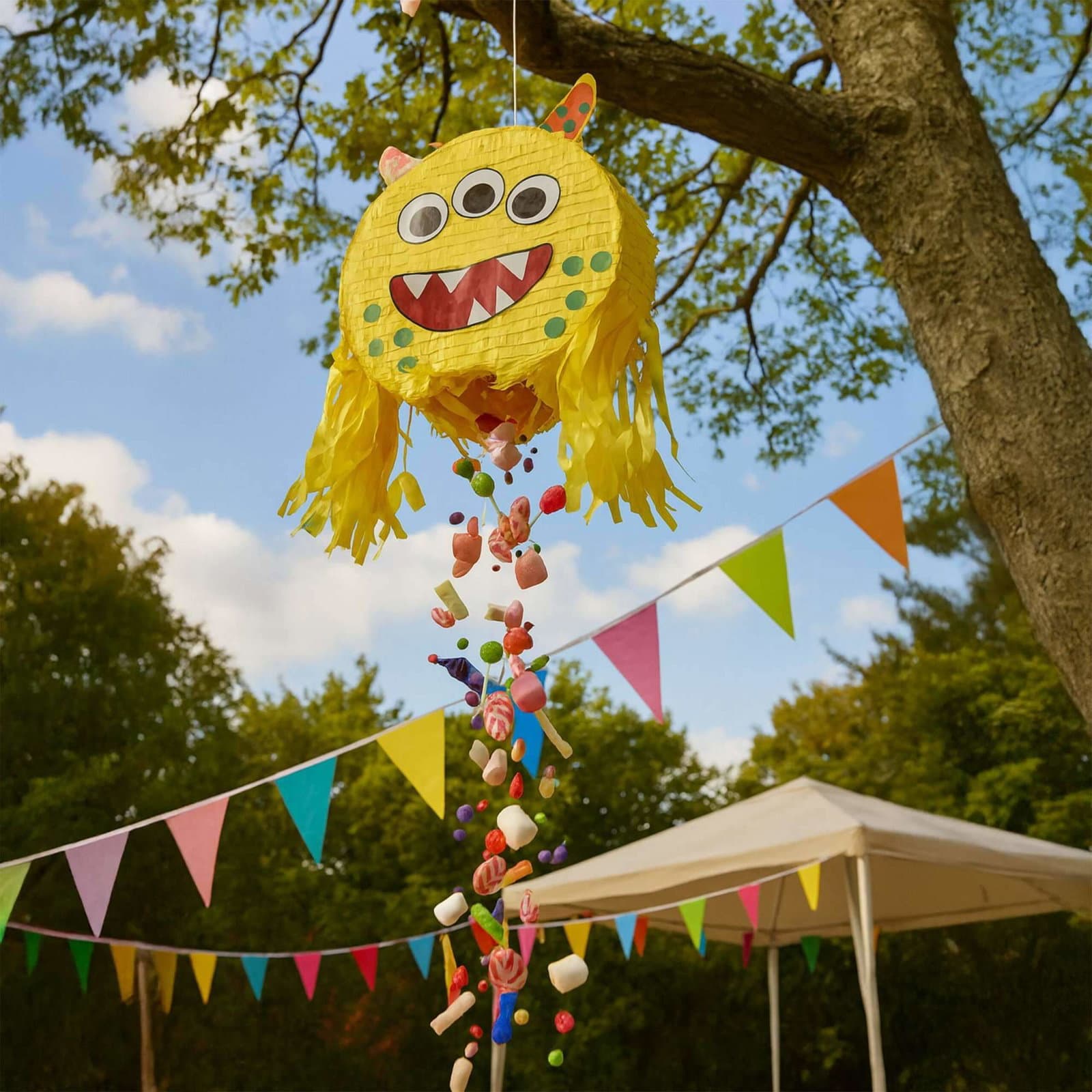 Monster Piñata-sett – Inkluderer pinne og maske til fester