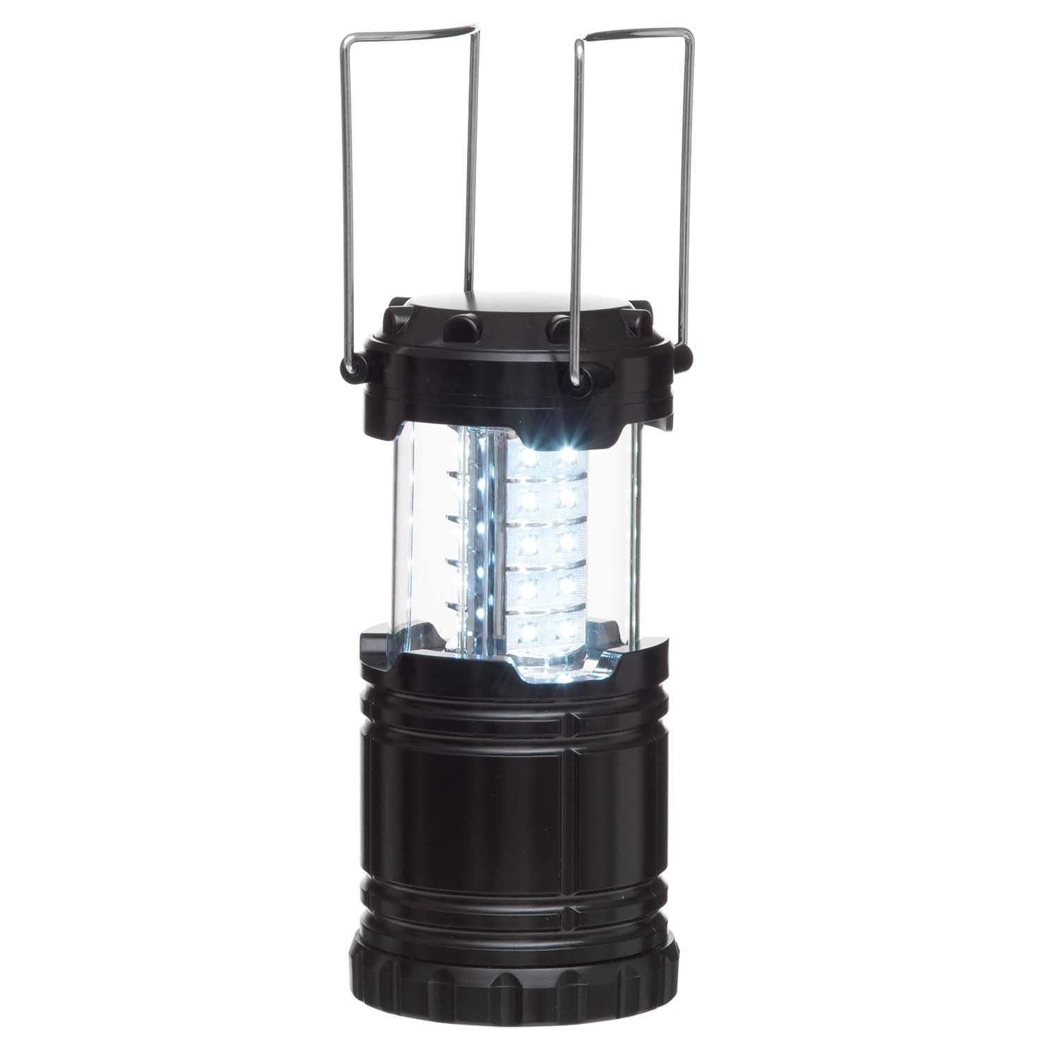 Campinglykt, 30 LED, batteridrevet, sammenleggbar design