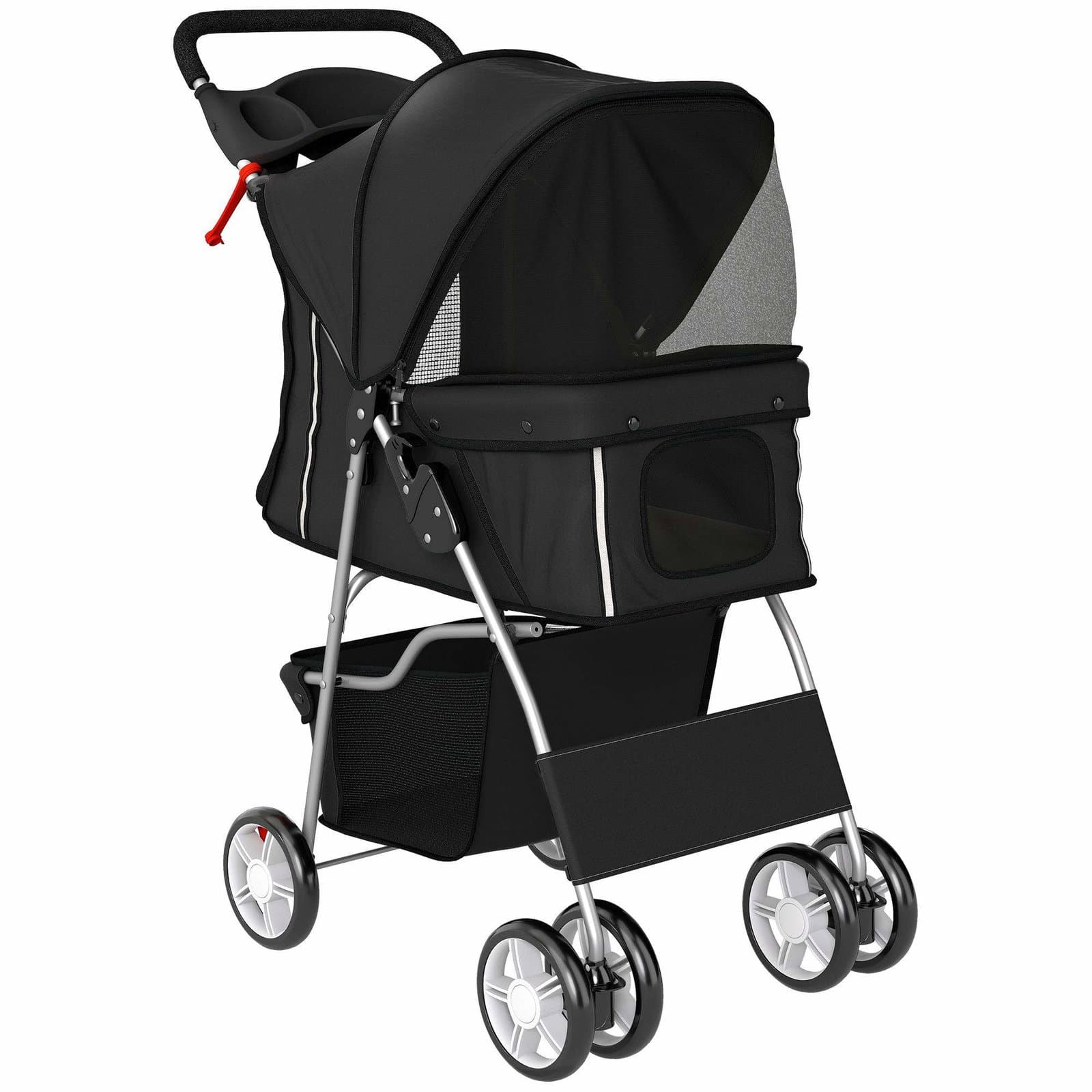 Sammenleggbar hundevogn – Reflekterende, Oppbevaring, Pute, 10 kg grense