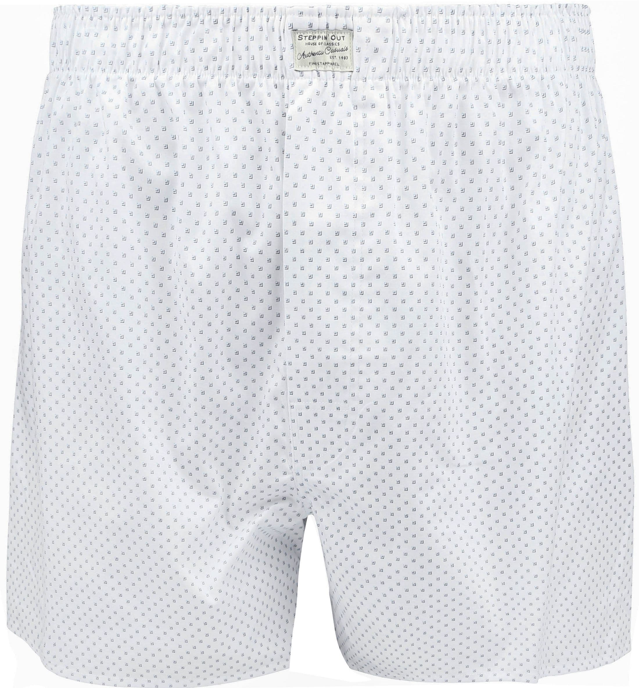 Steppin' Out Boksershorts med Print Blå Hvit Størrelse M