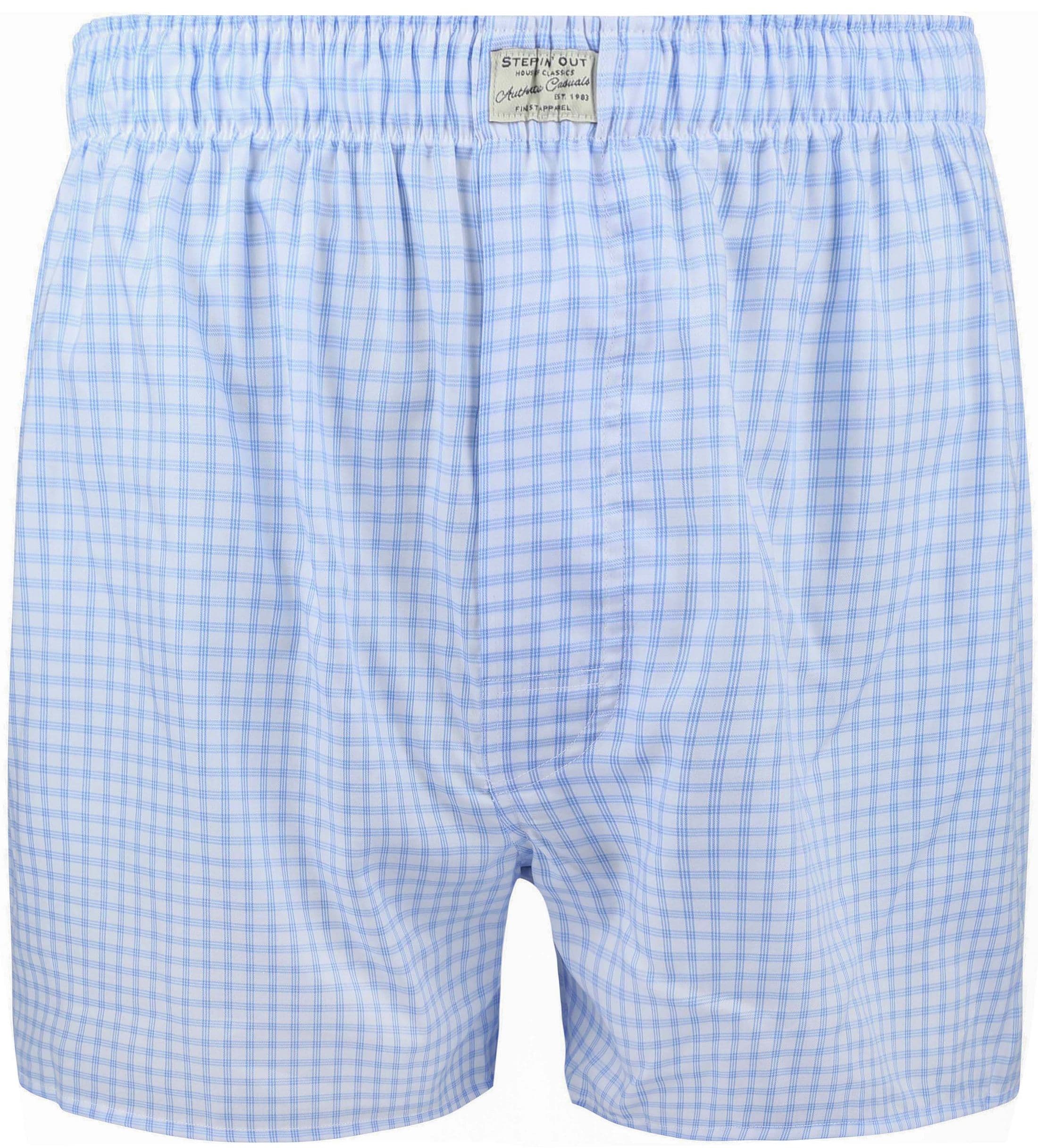 Steppin' Out Boksershorts Rutete Blå Lyseblå Størrelse M