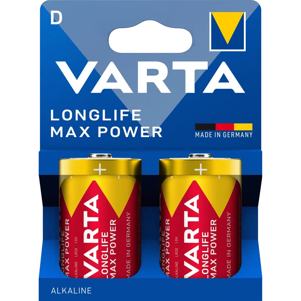 Varta Varta Longlife Max Power D batteri - 2 pakning 4720614422 Tilsvarer: N/A