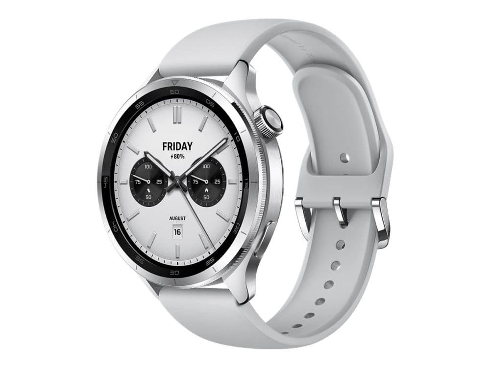 Xiaomi Watch S4 - Smartklokke med stropp - fluororubber - sølv - håndleddstørrelse: 140-210 mm - display 1.43" - Bluetooth, NFC - 44.5 g
