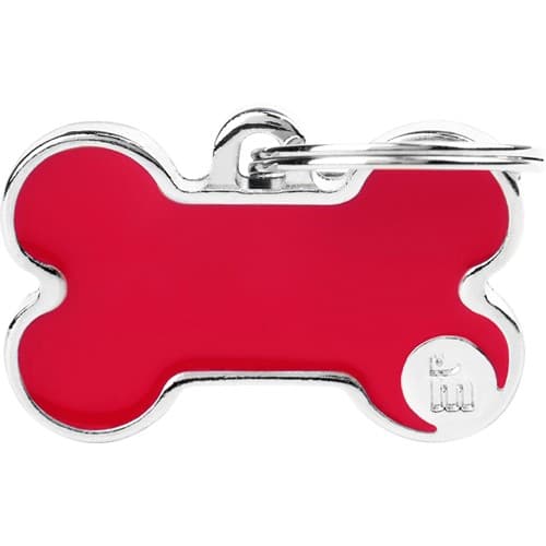 Myfamily Basic Bein håndlaget ID tag - 38x24 mm - R?d