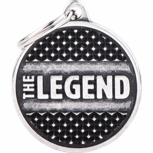 Myfamily Circle The Legend ID tag - 32x37 mm - Sølv