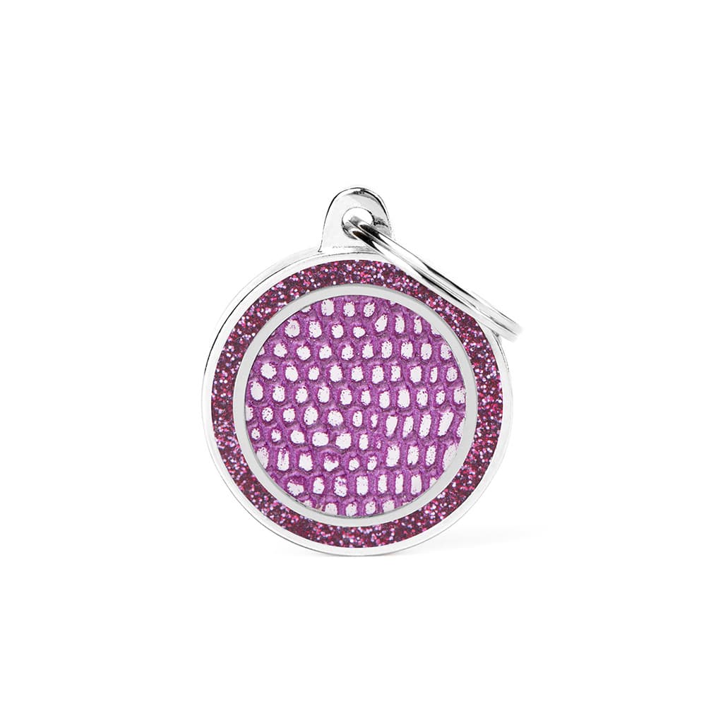 Myfamily Shine Circle Saint Tropez ID tag - Purple-Lilla
