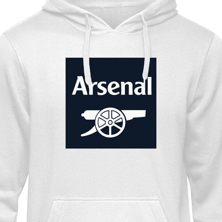 Barnehettegenser Arsenals logo i mørkeblått og hvitt klassisk fotballmotiv for Premier League-fans Hvit 9-11 Šr