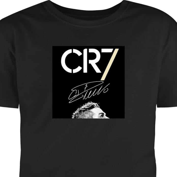 T-skjorte for Barn | Klassisk Barn-T-skjorte Svart 9-11 Šr CR7 Ronaldo CR7 Ronaldo Svart 9-11 Šr