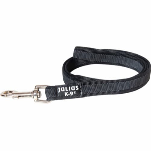 Julius K9 Kobbel med gummi 20mm bredde, Grå-Svart med håndtak - 20mm-1m langt