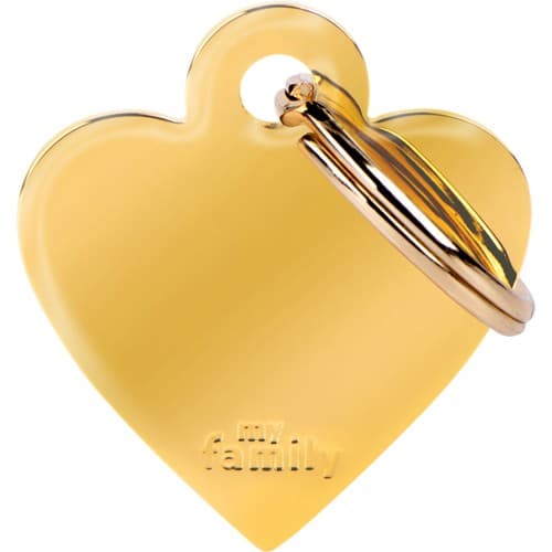 Myfamily Basic Hjerte ID tag aluminium - 25x28 mm - Gull
