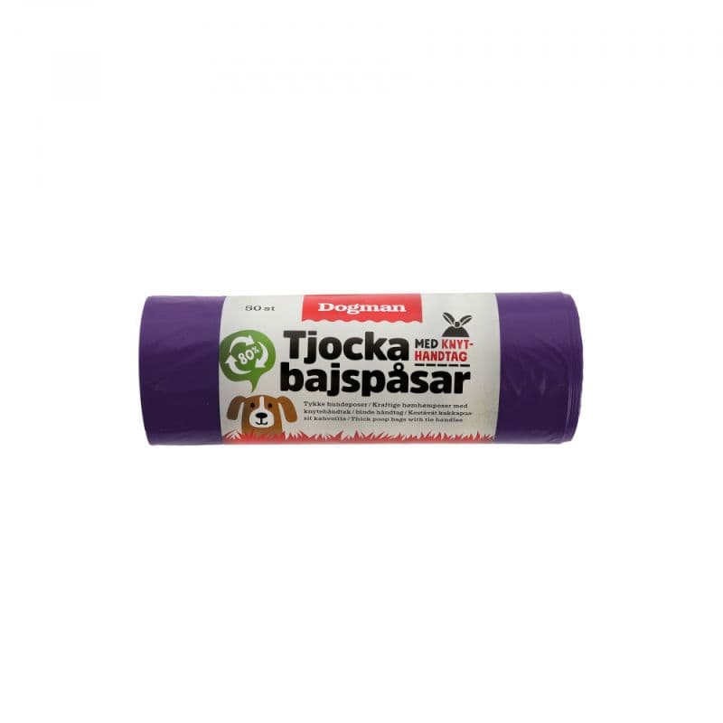 Slitesterk hundepose med knytehåndtak - Purple-Lilla