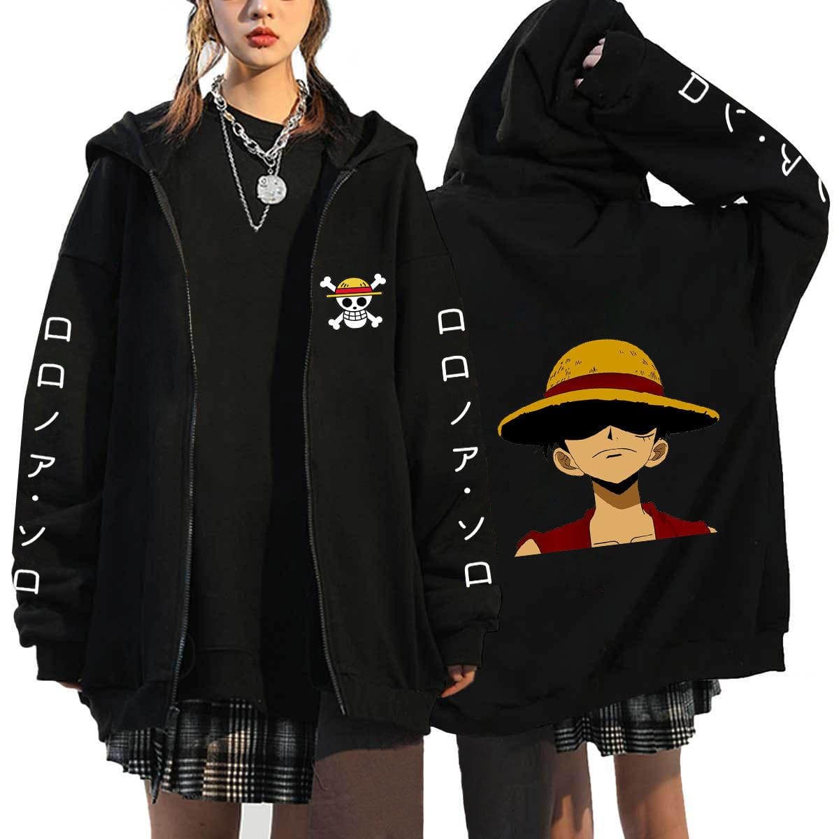 ONE PIECE Anime Hettegensere Luffy Zoro Chopper Herrejakker Cosplay Casual Glidelåsjakketter Harajuku Unisex Tegneserie Sweatshirts Hip Hop