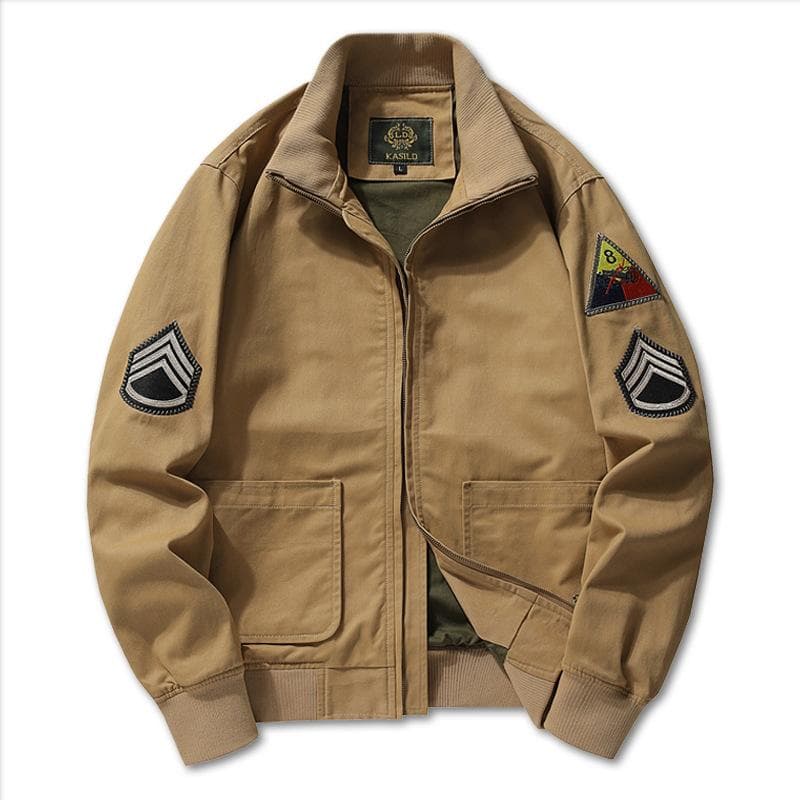 Tankdrakt Herre Høst Retro Verktøyjakkke Flyvåpen Pilotjakke Militæruniform Baseballuniform cm