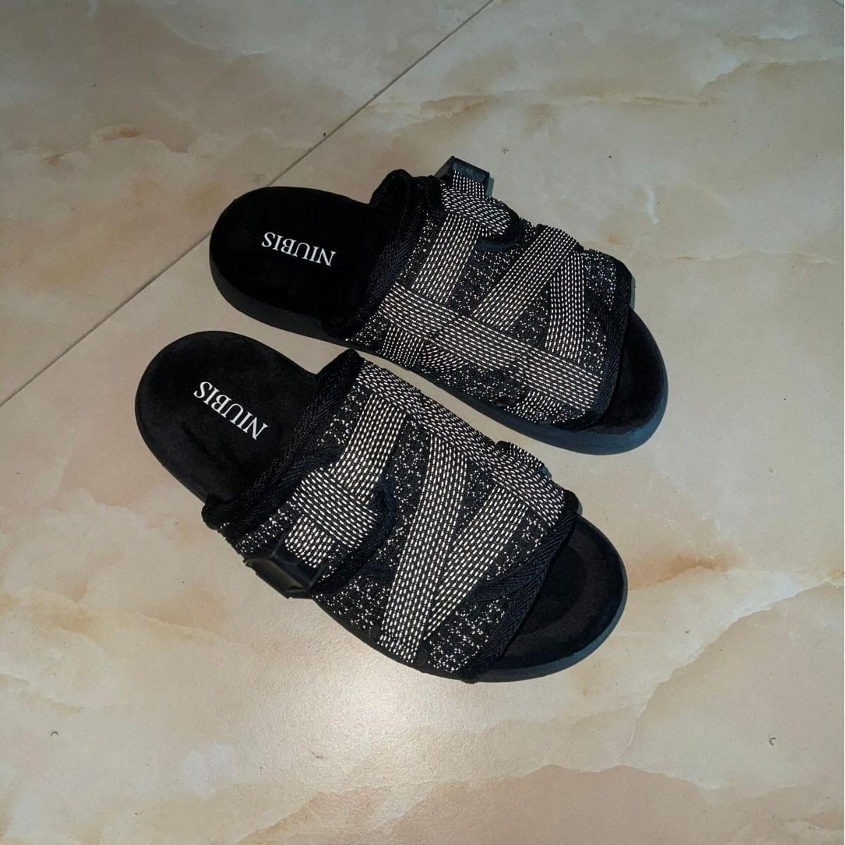 Mote Moteable Herre Myksålet Fritidslerret Tøfler Sommer Utendørs Par Strand Sandaler Herresko cm Svart