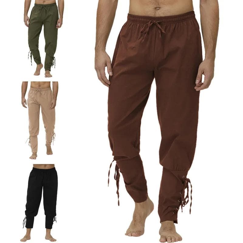 Bukser Viking kostyme for menn renessanse middelalderbukser snøring Shorts Halloween kostyme Voksen Cosplay cm Grønn