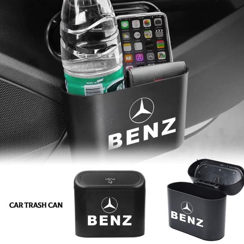 Bil Søppelbøtte Hengende Kjøretøy Søppel Støvboks Oppbevaringsboks For Mercedes-Benz C500 C200 C300 A B C E GLA CLA GLK GL ML GLE V177 W247 W176