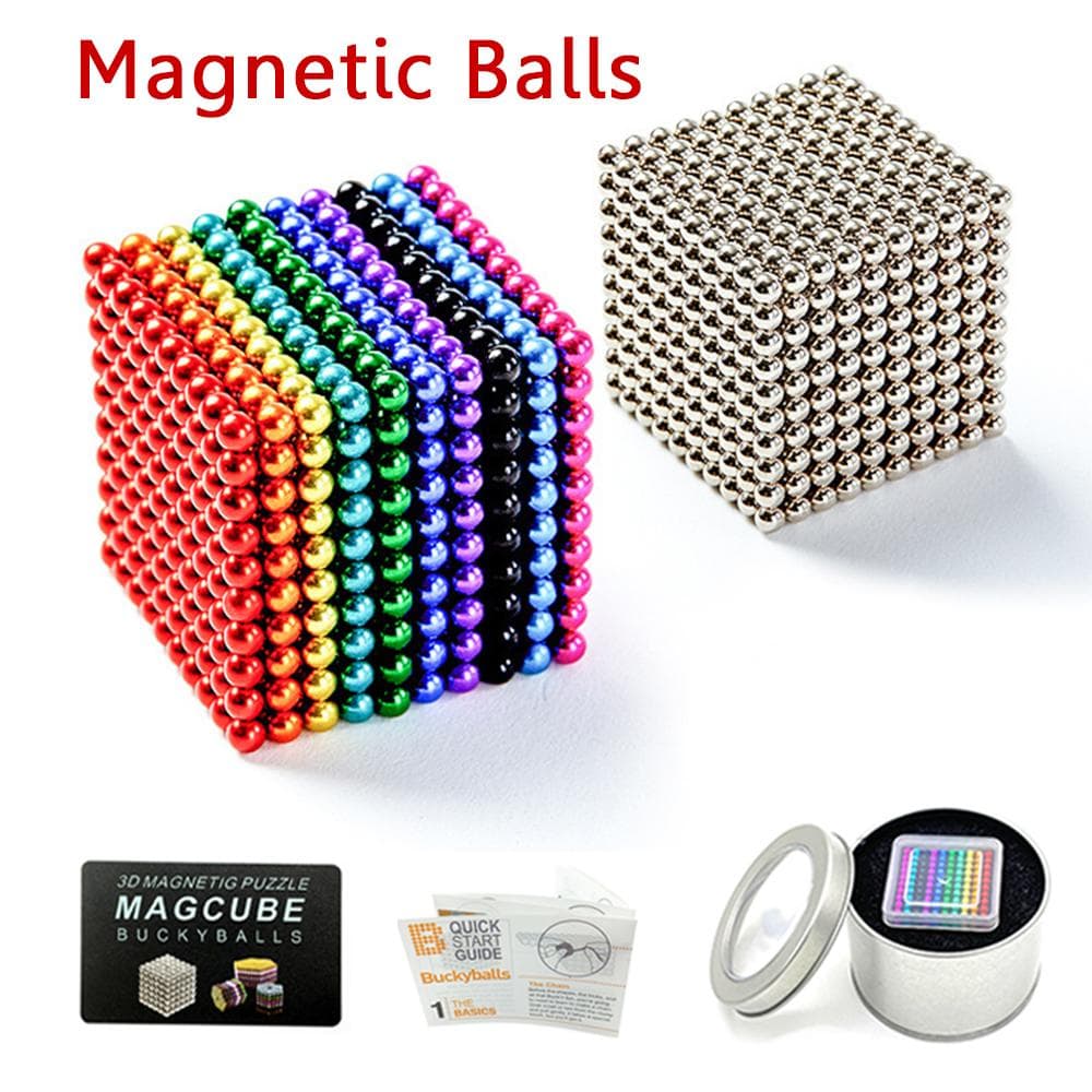 3MM 1000 STK Magnetiske baller Buckyballs Neocube Puslespill Magnetiske byggeklosser Sett Lekeutløser Presure Barn Leker Leker Brain Storming Games