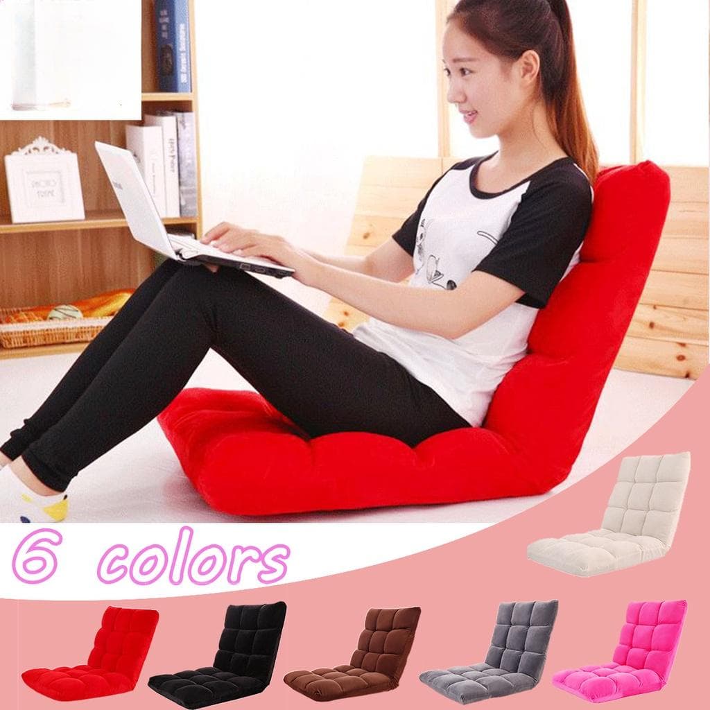 Sammenleggbar lat sofa loungestol sete futon recliner seng sofa tatami med 5-trinns justerbar ryggstøtte 15,8'' x 31,5'' Hvit