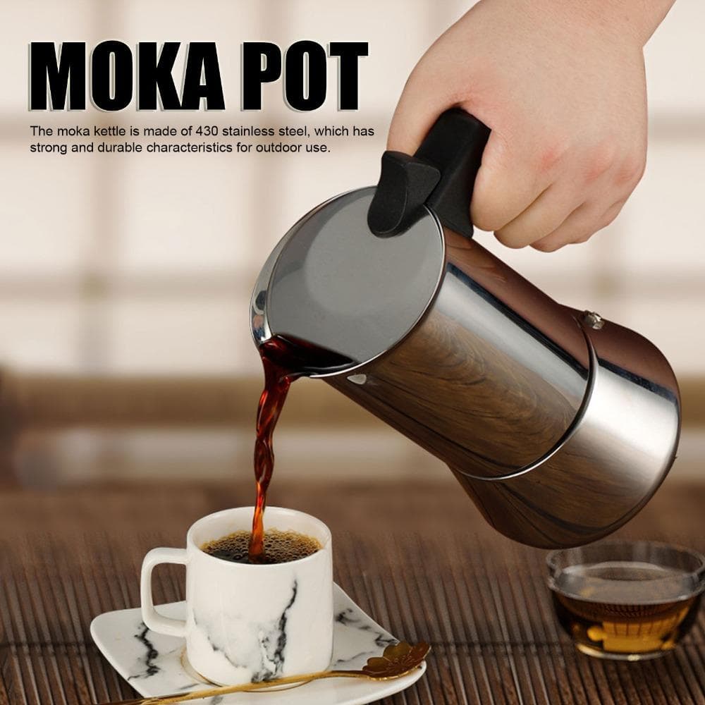 Sølv Moka Pot Rustfritt Stål Komfyr Espressobrygger Komfyr Moka Pot Kaffelaging