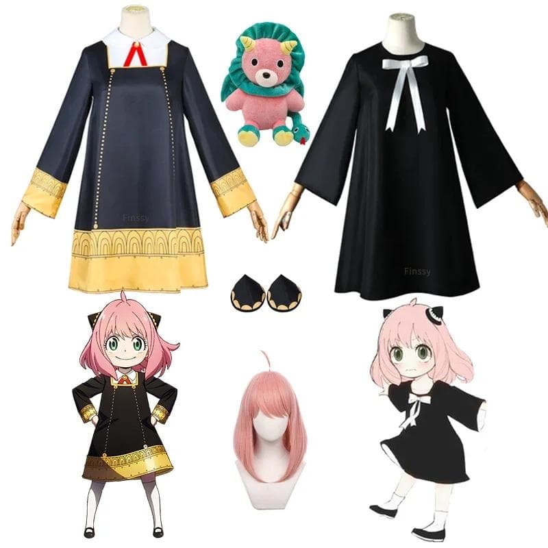 Halloween X Familie Anya Forfalskner Cosplay Kostyme Anime Cosplay Voksen Klær Inkludert Sokker Djevelhorn Hodeplagg 130cm